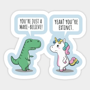 Cute Funny Angry Dinosaur Trex Extinct Unicorn Kids Gift Sticker